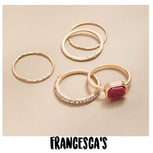 New Francesca's Kim Mixed Style Ring Set